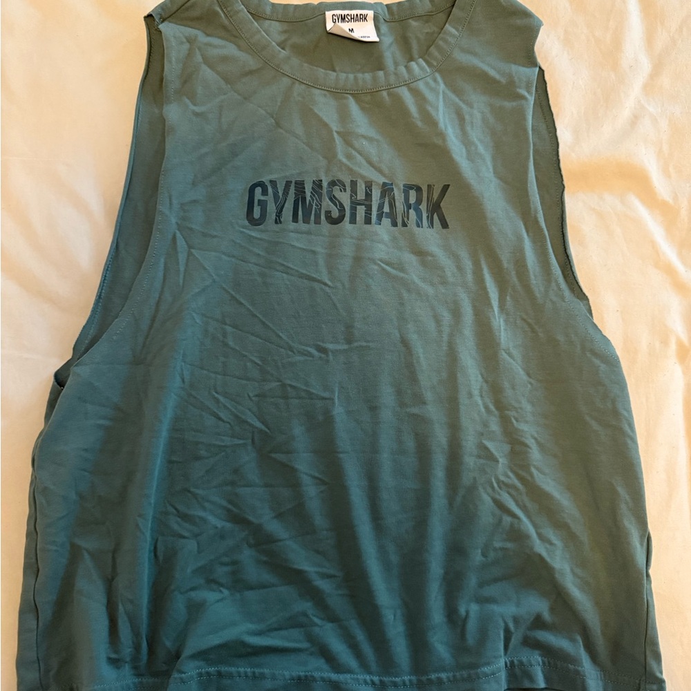 Gymshark Green Cropped sleeveless muscle tee